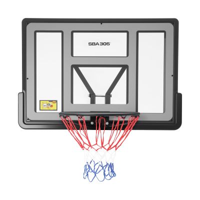 Basketball Backboard and Rim Combo, 18'' Rim, 44'' x 30'' Backboard, Pole Mount Basket Ball Hoop w/Adjustable Basketball Goal PET Backboard, Basket-Ball Rack & Mounting Bracket Hoop for School Gyms