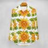 Sunflower Women's Irregular Hem Shirt Casual Button Down Blouse Fit Tops for Home Work S view 3