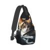 GlbnSHeric Sling Bag for Women Men Crossbody Bag Sling Backpack Resting Cat Cross Body Bag Adjustable Chest Bag, Resting Cat, One Size view 2