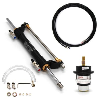 DSUIUWER Winibo 90HP Outboard Hydraulic Steering System Compatible with Boat with Helm Pump Cylinder and Tubes ZA0301