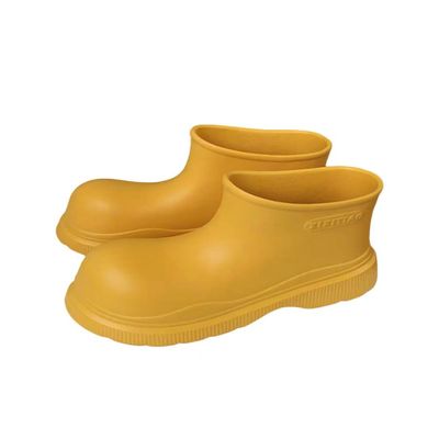Kawaii rain Boots for Women Cartoon Ladies Outdoor Waterproof Students Four Seasons Universal Rainy Rubber Shoes EVA (Yellow,7,8)