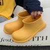 Kawaii rain Boots for Women Cartoon Ladies Outdoor Waterproof Students Four Seasons Universal Rainy Rubber Shoes EVA (Yellow,7,8) view 2