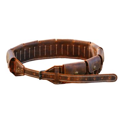 Leather Cartridge Belt Bandolier Belt Ammo Holder (43 Inches (110cm), 20 Gauge)