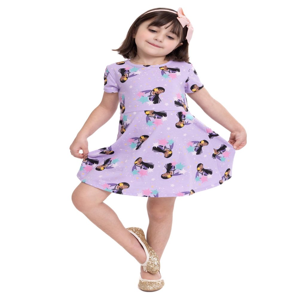 Disney Wish Toddler Girl Print Skater Dress, Sizes 2T-5T (US, Age, 4 Years, Wish)