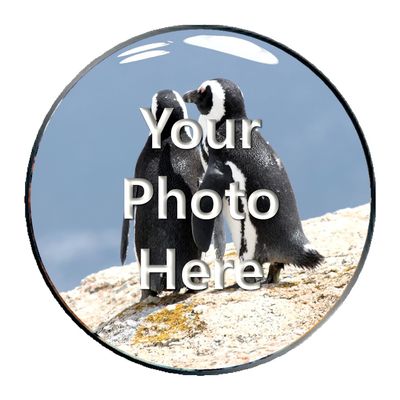 Photo Golf Ball Marker - Silver Regular Sized Ball Maker - Slightly Over 1"" Diameter Ball Marker Customized with Your Photo