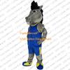 FurryMascot Gray Mustang Horse Animal Mascot Costume Party Carnival Costumes With Fan Inside the Head view 3