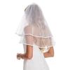 chrumeshi Bachelorette Party Veil Short Bridal Veils For Women Wedding shoulder length White view 1
