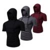 Comfortable Hoodies with Mask for Men - Slim Fit Muscle Fishing Shirt UV Neck Gym Running Base Layer Sportswear(Black,Medium) view 2