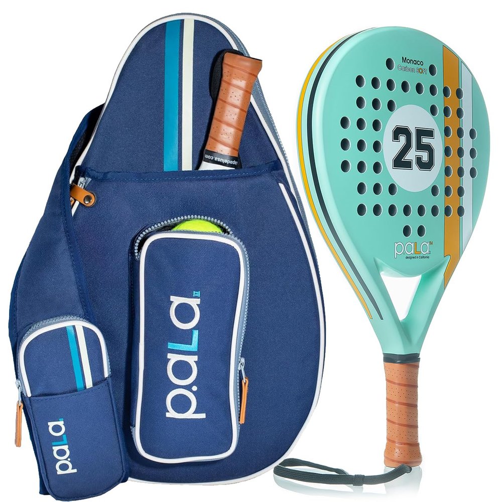 P.ala Padel Racket Set with Bag  Carbon Fiber Padel Racket for Beginner to Intermediate Players, Lightweight 2 lb, 4-Inch Grip, Complete Starter Kit