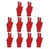 PATIKIL 10pcs 3 Finger Pool Glove Left Hand, Billiard Gloves Pool Cue Accessories for Shooter Carom Pool Snooker Cue Sport, Red view 1