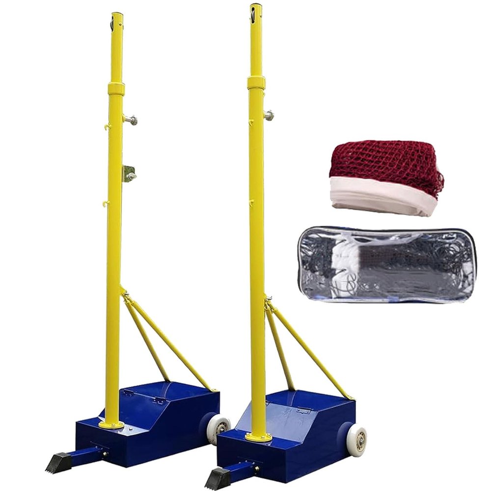 HTIANMM Badminton/Volleyball Pole & Nets Package,Portable Volleyball Net for Backyard Freestanding Badminton Court Training Net for Indoor or Outdoor,Volleyball Net Stand with Poles