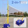 HTIANMM Volleyball Pole with Volleyball Net/Badminton Net,Volleyball Net for Backyard,Portable Outdoor Heavy Duty Volleyball Pole with Wheels and Net,Adjustable Heights,Suitable for Adults Youth view 2