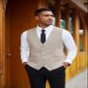 COOFANDY Men's Suit Vests Slim Fit Herringbone Waistcoat Casual Business Dress Vest view 4