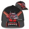 Adjustable Trucker Trucker Hat Customized Red Semi Truck and Carbon Pattern Mesh Back Caps with Name Trucker Gift Idea for Truck Driver view 1