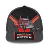 Adjustable Trucker Trucker Hat Customized Red Semi Truck and Carbon Pattern Mesh Back Caps with Name Trucker Gift Idea for Truck Driver view 2