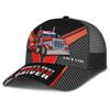 Adjustable Trucker Trucker Hat Customized Red Semi Truck and Carbon Pattern Mesh Back Caps with Name Trucker Gift Idea for Truck Driver view 3