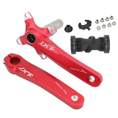 fistCycling Bicycle Crank Set IXF 104 BCD CNC Untralight Crank Arm MTB/Road Bicycle Crankset with BB Crank for Bicycle Accessories Bike Part (RED with BB)