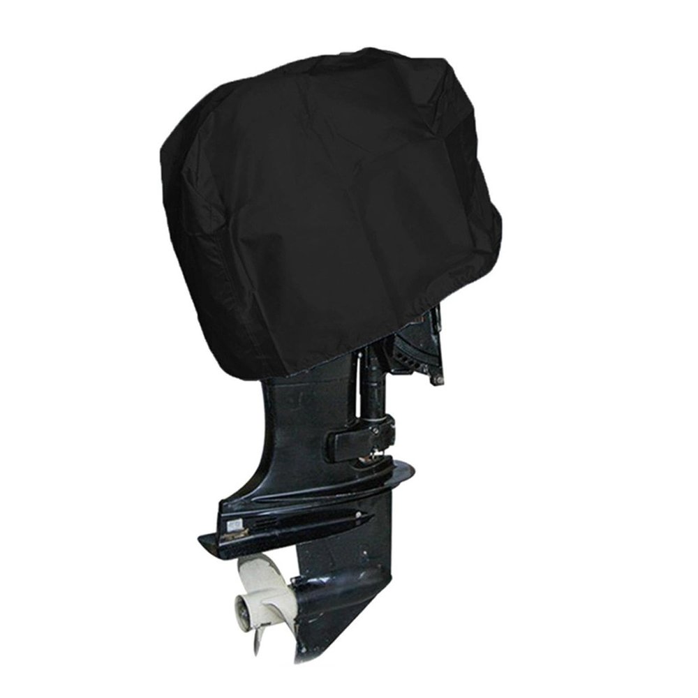 New Heavy Duty Boat Half Outboard Motor Engine Storage Fits Up to 15-30HP Motor Waterproof Sun Protection 210D Oxford Cloth Cover Black