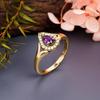 HighLightIN Stunning Amethyst Ring | Dainty Ring | Engagement Ring | Statement Ring | Cubic Ring | Amethyst Gemstone Ring | Gift For Women (9) view 2