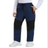 MoFiz Kids Boys Girls Hiking Snow Ski Pants Waterproof Winter Warm Elastic Waist Pants Thick Fleece Lined with Zipper Pocket Navy and Black X-Large view 2