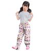 Girls Boys Cotton Lined Reflective Waterproo Rain Pants Outdoor Puddle-Dry Rain Trousers for Baby (White, 7-8 Years)