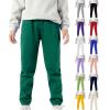 Girls Boys Sweatpants Fleece Athletic Workout Toddler Cargo Joggers for Sports Outdoor with Pocket (Purple, 9-11 Years) view 3