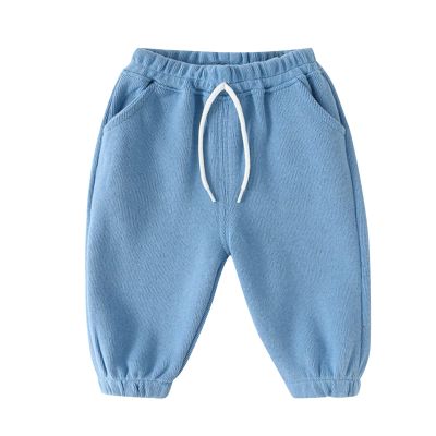 Baby Pants Toddler Boys Girls Joggers Pants Cotton Soild Color Sweatpants Kids Fashion Trousers Baby (Blue, 6-12 Months)