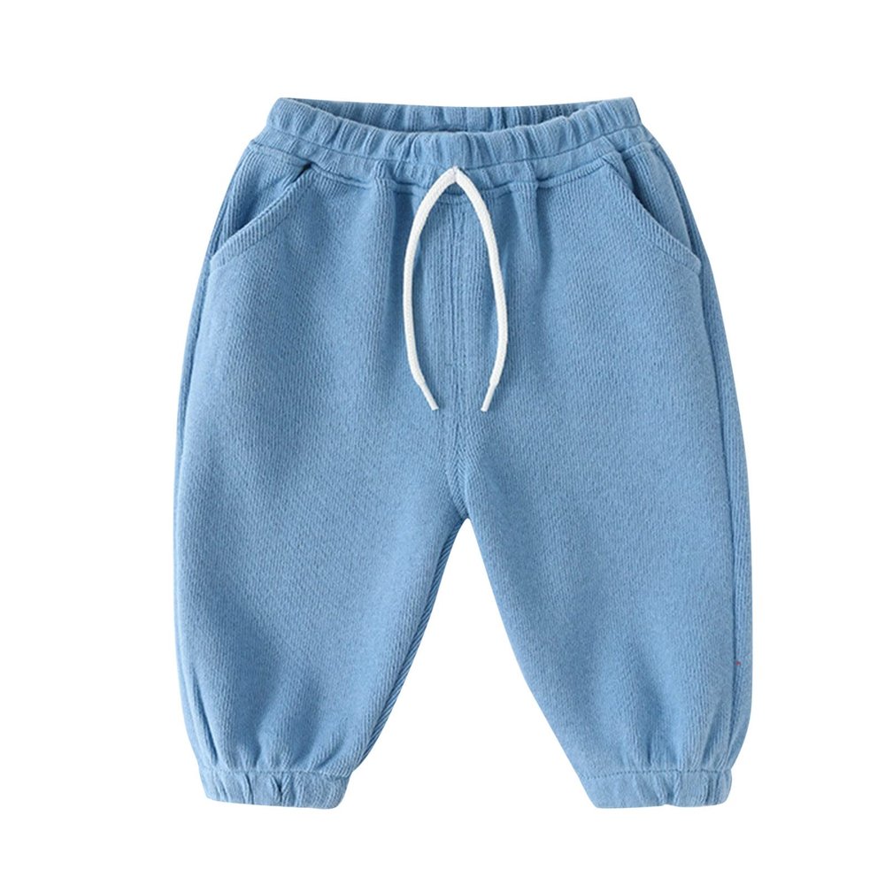 Baby Pants Toddler Boys Girls Joggers Pants Cotton Soild Color Sweatpants Kids Fashion Trousers Baby (Blue, 6-12 Months)