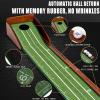 YOUCZON Putting Green Indoor,Golf Putting mat Portable & Easy to Assemble, Automatic Ball Return, Wrinkle-Free Natural Rubber Mat, Solid Wood Construction for Golfers view 3
