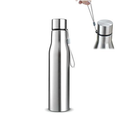 17oz/24oz/32 oz insulated water bottle,Stainless steel sports water bottle with strap; wide mouth leak-proof sports water bottle; suitable for office, travel, outdoor sports (17OZ/500ML) (17 OZ)