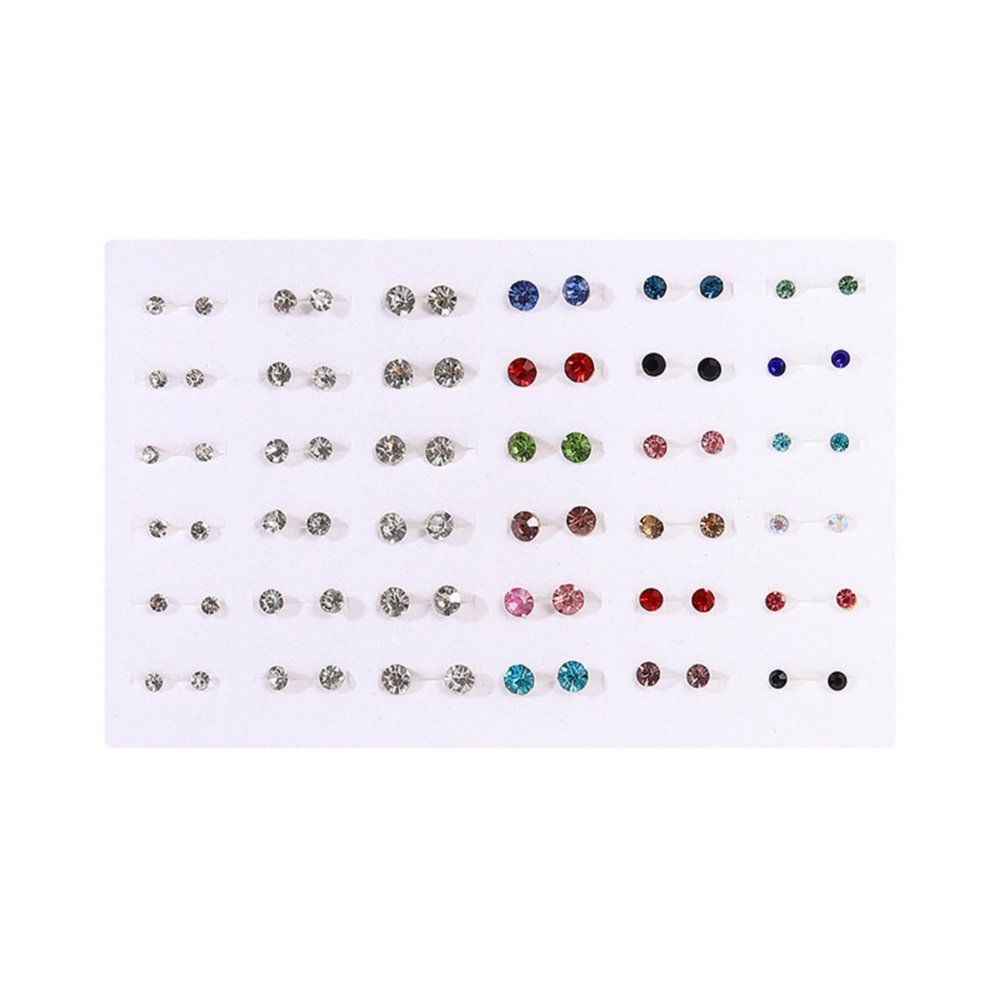 12/36 Pairs Hypoallergenic Round Imitation Pearl Earrings Classic Colorful Faux Round Ball Ear Studs Mixed Sizes Stud Earrings Set for Women Jewelry Birthday Gifts (36prirs mix 2)