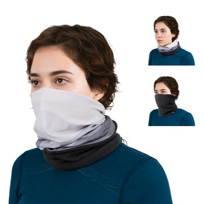 Adjustable fit Winter buff gaiter, Ski Mask, face mask for cold weather activities- Half Balaclava- for Men & Women (White)