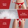 GENEMEN Christmas Underwear for Men G-strings Thongs Briefs Sexy Santa Costume Lingerie (D-Red) view 2