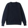 NineFit Basics School Girl Boy V Neck Solid Color Sweater Cardigan Long Sleeve Knit Top for 4 to 7 Years Shirts for (Navy, 9-10 Years) view 1