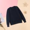 NineFit Basics School Girl Boy V Neck Solid Color Sweater Cardigan Long Sleeve Knit Top for 4 to 7 Years Shirts for (Navy, 9-10 Years) view 2
