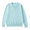 School Girl Boy V Neck Solid Color Sweater Cardigan Long Sleeve Knit Top for 4 to 7 Years Shirts (Light Blue, 7-8 Years) view 1