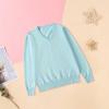School Girl Boy V Neck Solid Color Sweater Cardigan Long Sleeve Knit Top for 4 to 7 Years Shirts (Light Blue, 7-8 Years) view 2