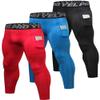Queerier 3 Pack Men's Compression Pants Athletic Leggings with Pockets Running Baselayer Tights Cycling Workout Pants view 1
