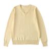School Girl Boy V Neck Solid Color Sweater Cardigan Long Sleeve Knit Top for 4 to 7 Years Shirts (Yellow, 9-10 Years) view 1