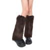 XEPST Faux Fur Fuzzy Leg Warmers Furry Boot Covers for Women, Women's Fur Leg Warmers Warm Fuzzy Boot Cuff Boot Sleeves for Party Costumes, Brown view 1