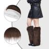 XEPST Faux Fur Fuzzy Leg Warmers Furry Boot Covers for Women, Women's Fur Leg Warmers Warm Fuzzy Boot Cuff Boot Sleeves for Party Costumes, Brown view 3