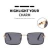 Metal Small Sunglasses Women Men Rectangle Vintage Hip Hop Sun Glasses Female Eyewear UV400,gradient tea,One size view 3