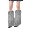 XEPST Faux Fur Fuzzy Leg Warmers Furry Boot Covers for Women, Women's Fur Leg Warmers Warm Fuzzy Boot Cuff Boot Sleeves for Party Costumes, Gray view 1