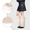 XEPST Faux Fur Fuzzy Leg Warmers Furry Boot Covers for Women, Women's Fur Leg Warmers Warm Fuzzy Boot Cuff Boot Sleeves for Party Costumes, KApricot view 2