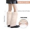 XEPST Faux Fur Fuzzy Leg Warmers Furry Boot Covers for Women, Women's Fur Leg Warmers Warm Fuzzy Boot Cuff Boot Sleeves for Party Costumes, KApricot view 3