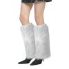 XEPST Faux Fur Fuzzy Leg Warmers Furry Boot Covers for Women, Women's Fur Leg Warmers Warm Fuzzy Boot Cuff Boot Sleeves for Party Costumes, Silver view 1