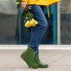 HISEA Women's Short Chelsea Boots Ankle Rubber Rain Boots for Garden Waterproof view 3