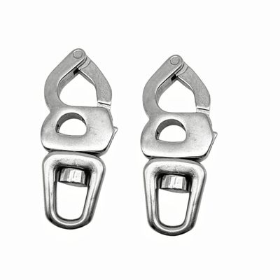 HAIWEN Marine 316 Stainless Steel Quick Release Snap Shackle,360 Degree Rotation Sailing Rigging Fast Eye Snap Hook (2Pcs, Length:86mm/3")