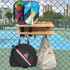 HAORIZISHOP Pickleball Paddle Rackpickleball Holder,for Fence and Wall Solid Wood Pickleball Paddle Holder,Holds 4 Paddles,with Hooks (2) view 2