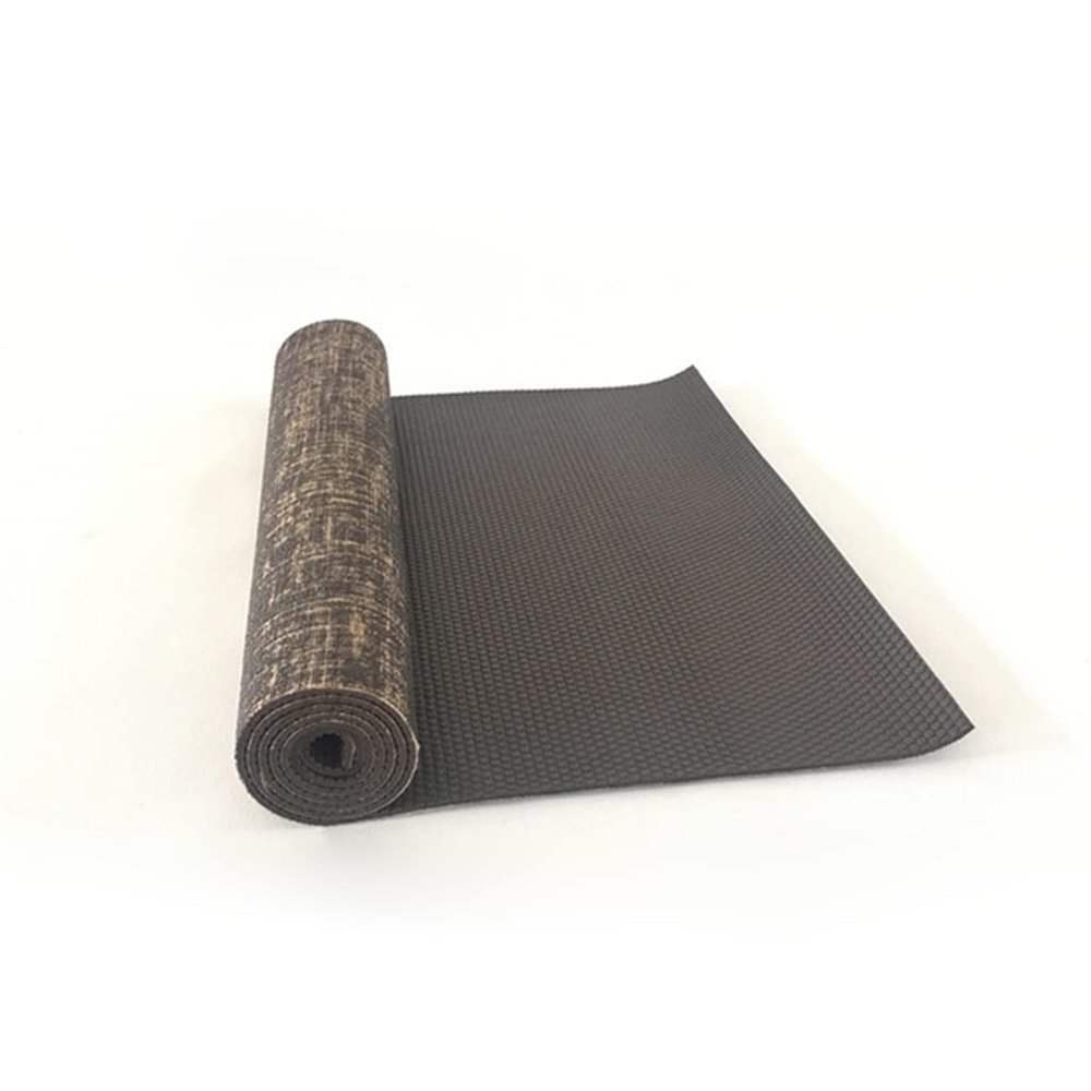 LLLSSS Linen Yoga Mat 5mm Jute PVC Double-Sided Yoga Fitness Mat Home Fitness(D)